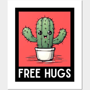 Free Hugs | Cactus Pun Posters and Art